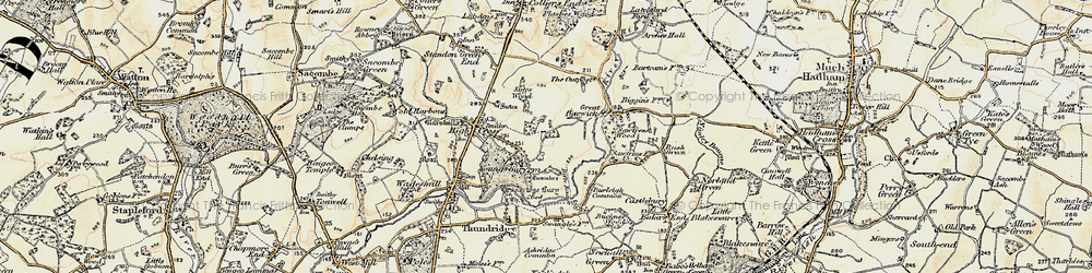 Old map of Youngsbury in 1898-1899