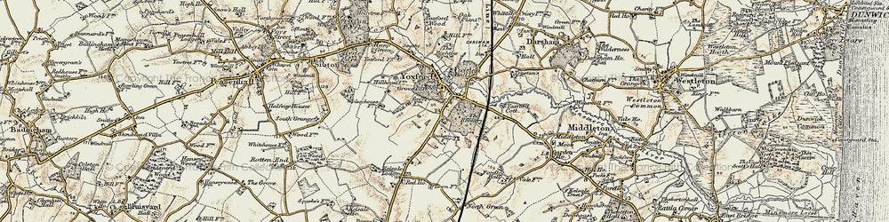 Old map of Yoxford in 1901
