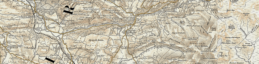 Old map of Ysbyty Ystwyth in 1901-1903