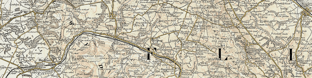 Old map of Ysceifiog in 1902-1903
