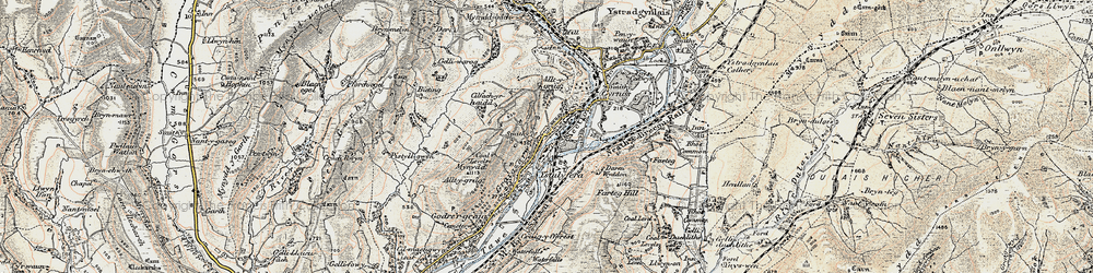 Old map of Ystalyfera in 1900-1901