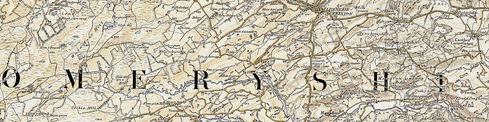 Old map of Ystrad Uchaf in 1902-1903