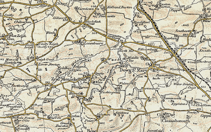 Old map of Zeal Monachorum in 1899-1900
