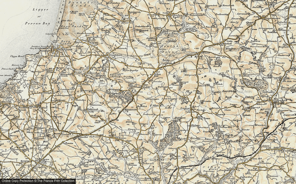 Old Map of Zelah, 1900 in 1900