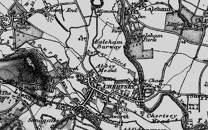 Old map of Abbey Mead in 1896