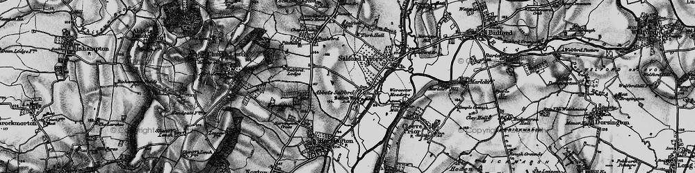 Old map of Abbot's Salford in 1898