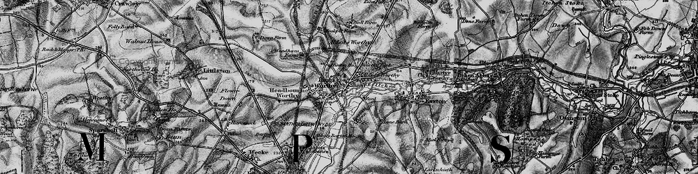 Old map of Abbots Worthy in 1895