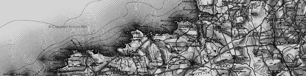 Old map of Aber Yw in 1898