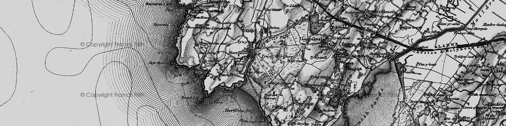 Old map of Aberffraw Bay in 1899