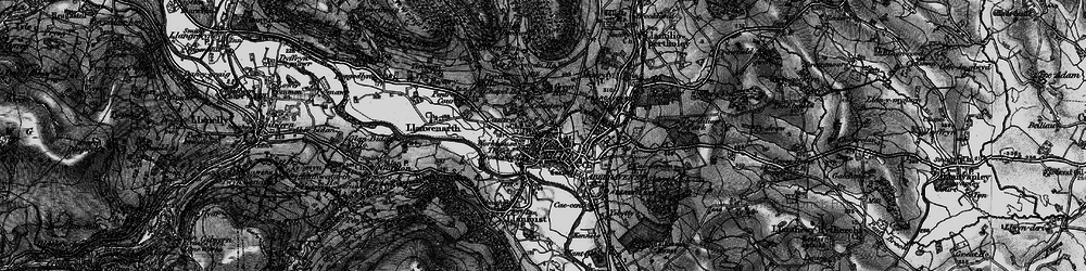 Old map of Abergavenny in 1896