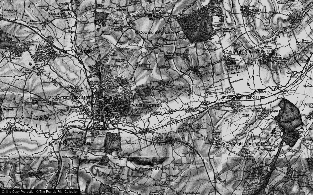 Old Map of Abington Vale, 1898 in 1898