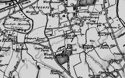Old map of Acklam in 1898
