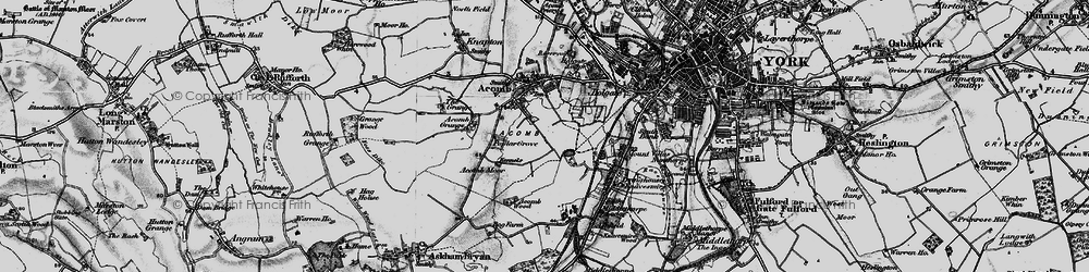 Old map of Acomb in 1898