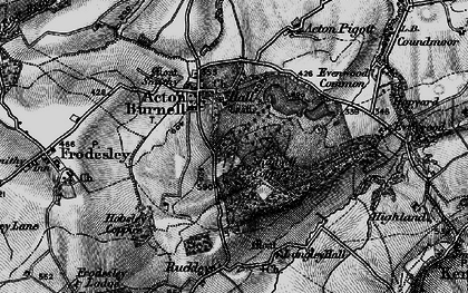 Old map of Acton Burnell in 1899