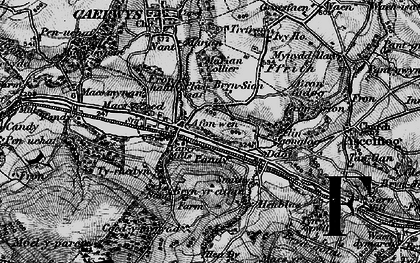 Old map of Bryn yr Eithin in 1896