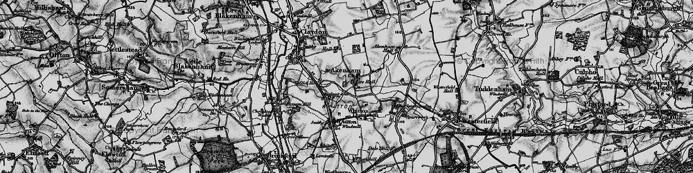 Old map of Akenham Hall in 1896