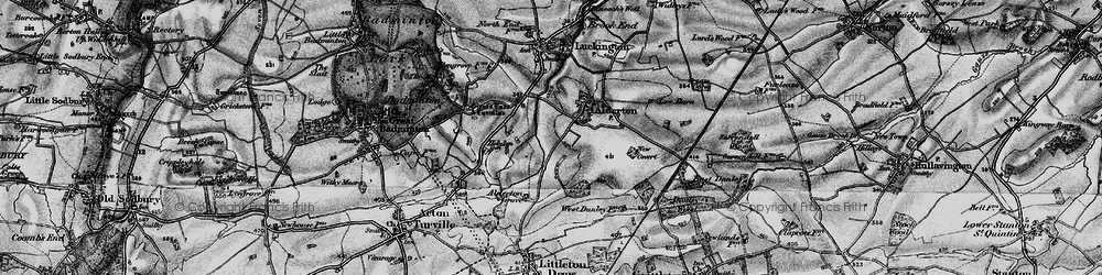 Old map of Giant's Cave (Long Barrow) in 1898