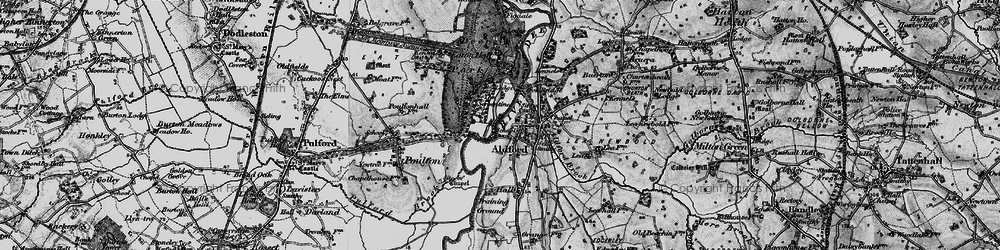 Old map of Aldford Brook in 1897