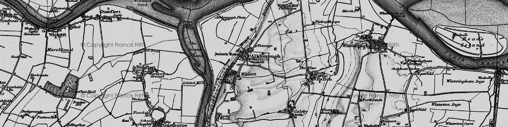 Old map of Alkborough in 1895