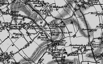 Old map of All Saints South Elmham in 1898