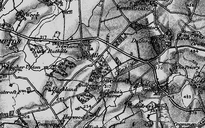 Old map of Aller in 1898