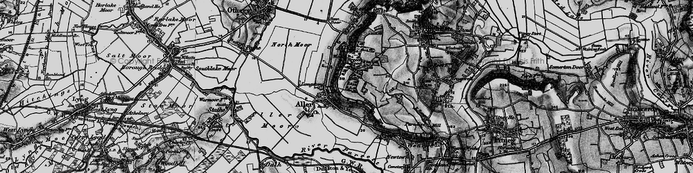 Old map of Aller in 1898