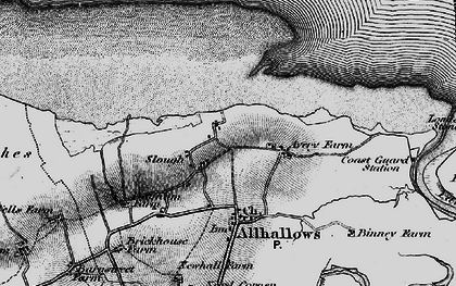 Old map of Allhallows-on-Sea in 1896