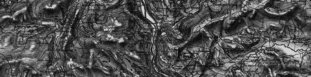 Old map of Aberedw Rocks in 1898