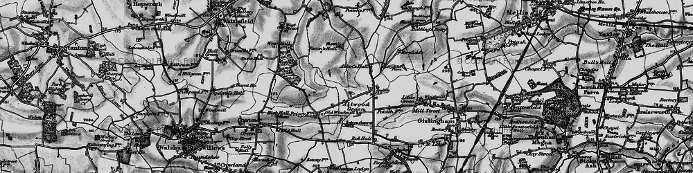 Old map of Burfields in 1898