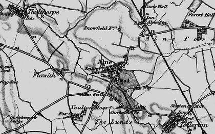 Old map of Alne in 1898