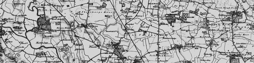 Old map of Alne Forest in 1898