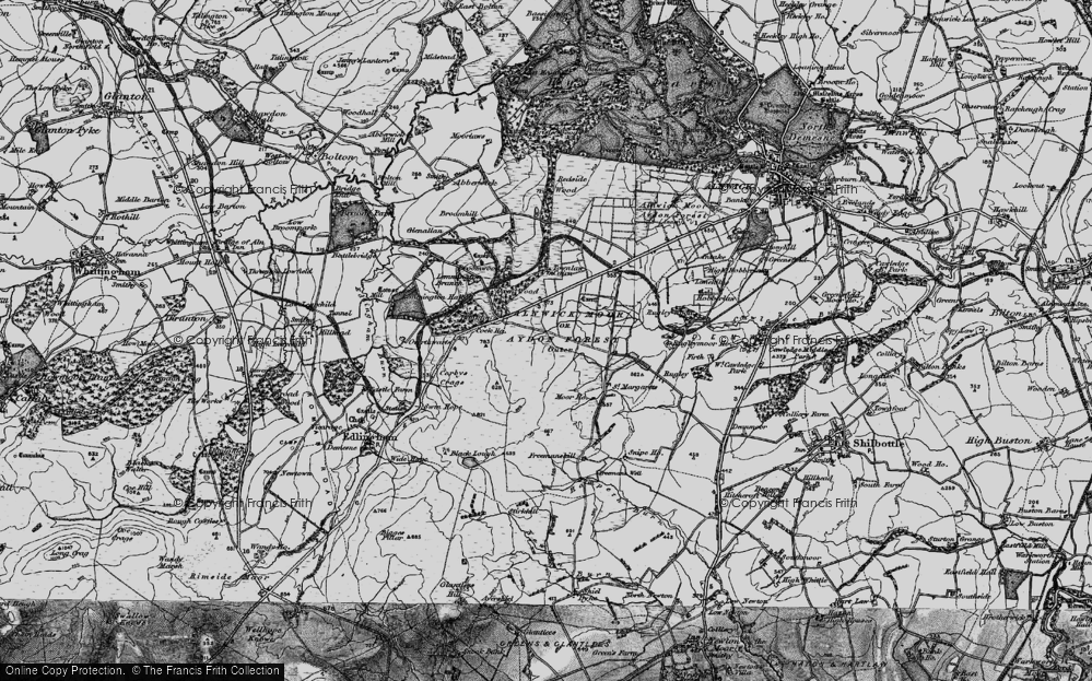 Old Map of Alnwick Moor or Aydon Forest (Outer), 1897 in 1897
