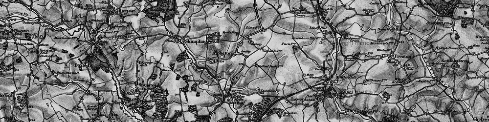Old map of Alpheton in 1895