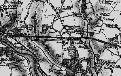 Old map of Alresford Hall in 1896