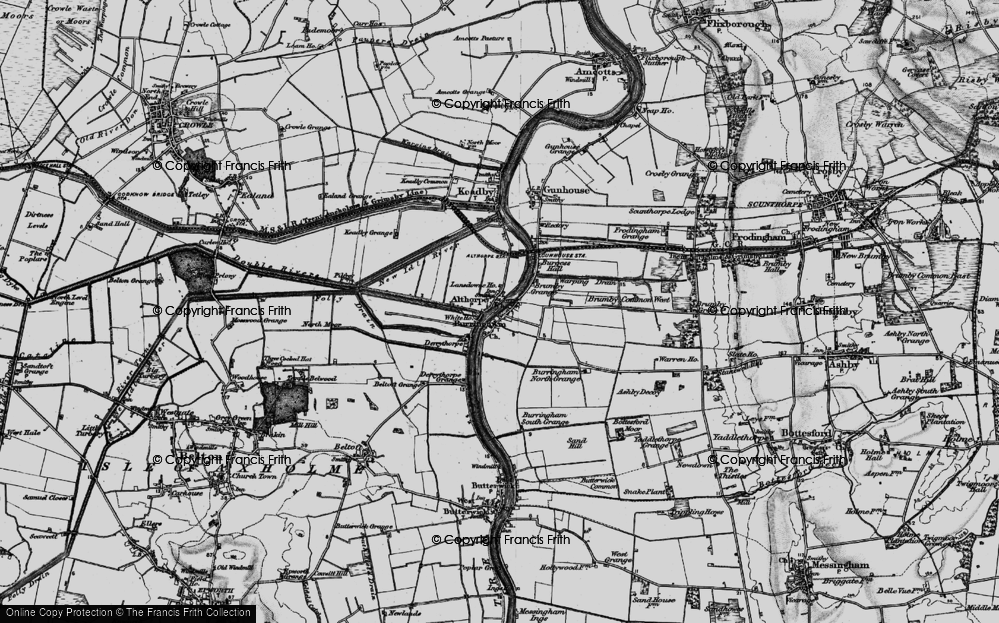 Old Map of Historic Map covering Althorpe Sta in 1895