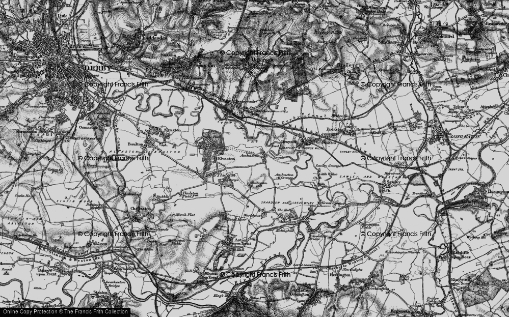 Old Map of Historic Map covering Bellington Hill in 1895