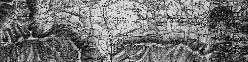 Old map of Amberley Wild Brooks in 1895