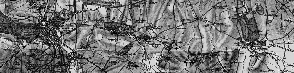 Old map of Ampney St Peter in 1896