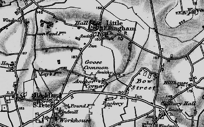 Old map of Anchor Corner in 1898