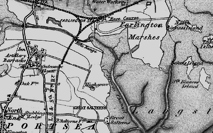 Old map of Langstone Harbour in 1895