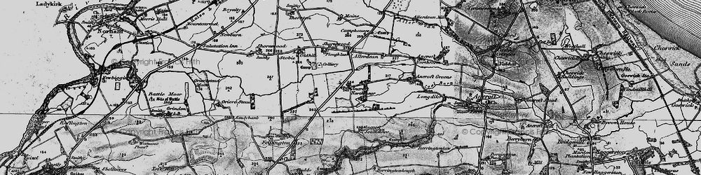 Old map of Ancroft Northmoor in 1897
