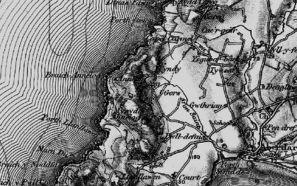Old map of Braich y Noddfa in 1898