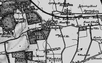 Old map of Anlaby in 1895