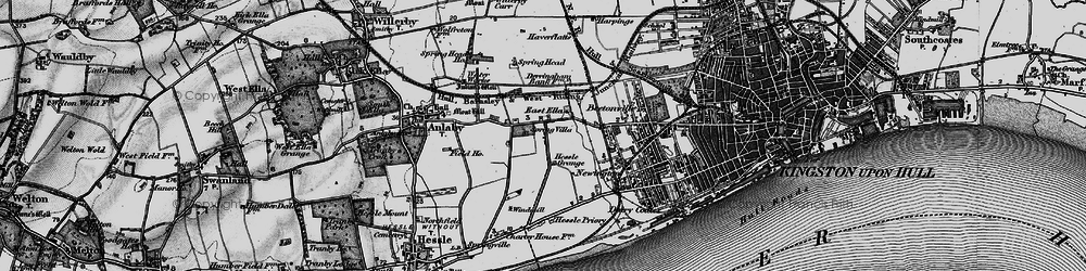 Old map of Anlaby Park in 1895