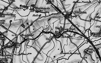 Old map of Ansty in 1899