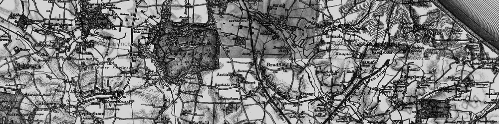 Old map of Antingham Hall in 1898