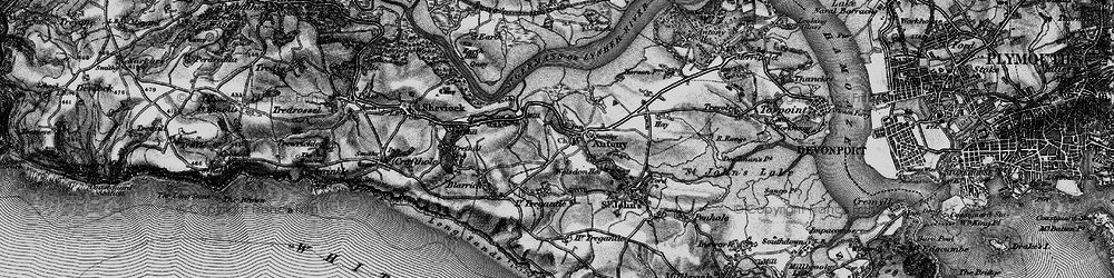 Old map of Antony in 1896
