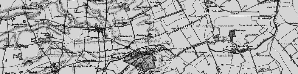 Old map of Anwick Fen in 1898