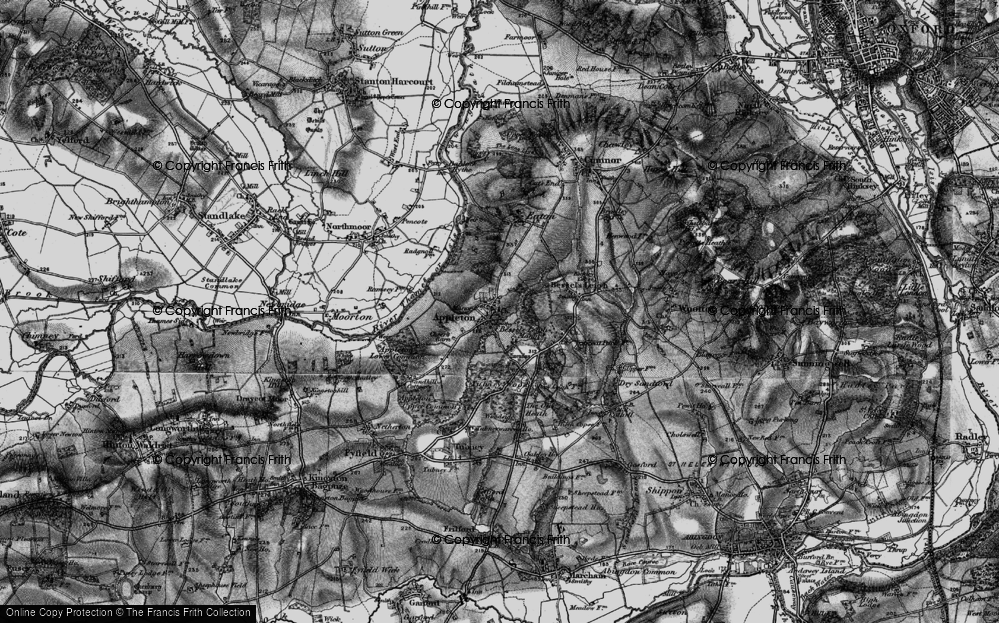 Old Map of Historic Map covering Tubney Wood in 1895
