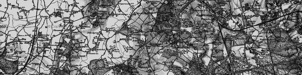 Old map of Arborfield Cross in 1895